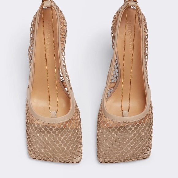 Bottega Veneta Shoes - BOTTEGA VENETA NEW Stretch Mesh Pumps with Gold Chain Link SZ 5 NWT